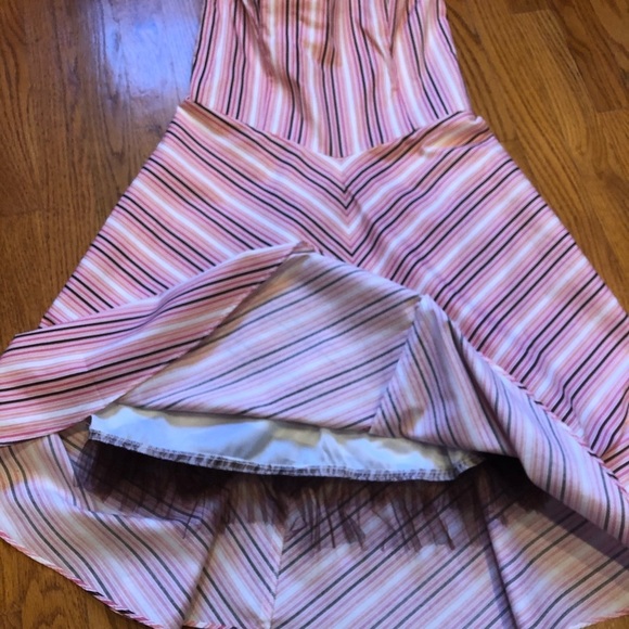 Teeze Me strapless pink brown orange striped Dress size 5 - Picture 4 of 8